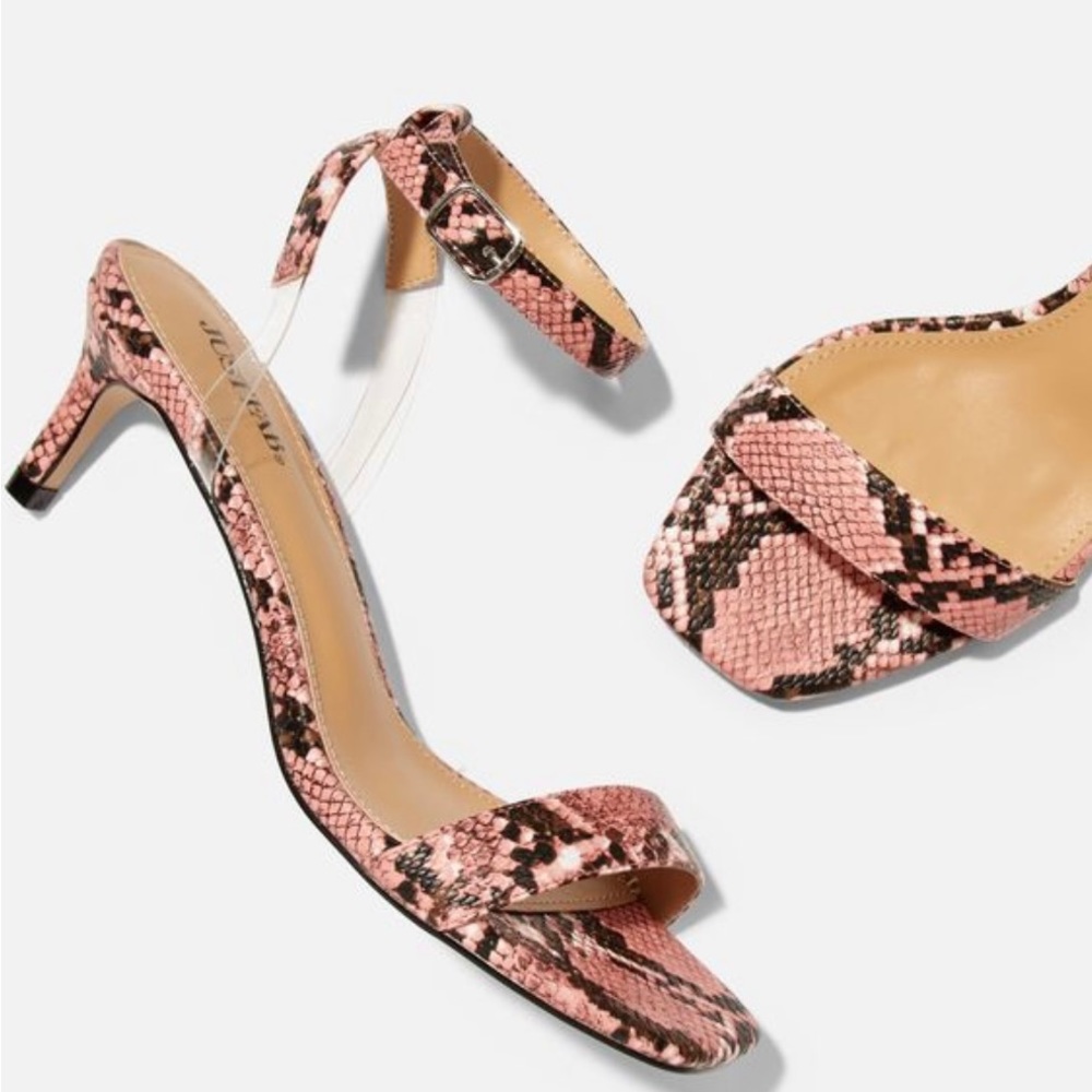 NWOT - JUSTFAB Kitten Heel - coral snake. Size 11 - Picture 3 of 5